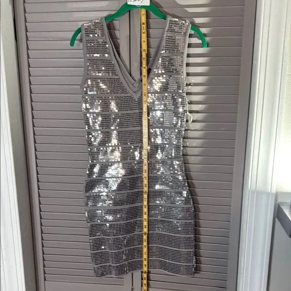 Hot Miami Styles Glittering Silver Backless Dress - Picture 7 of 7